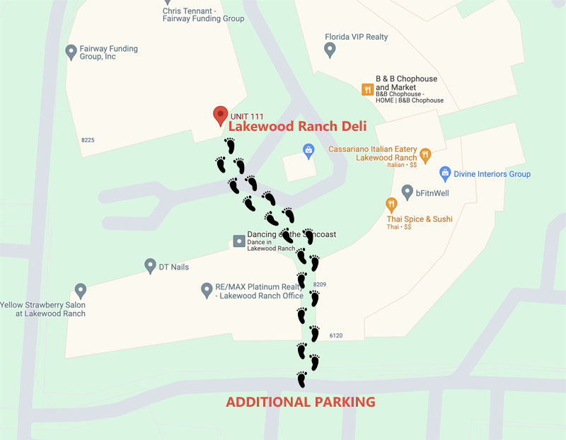 Lakewood Ranch Deli map with additional parking